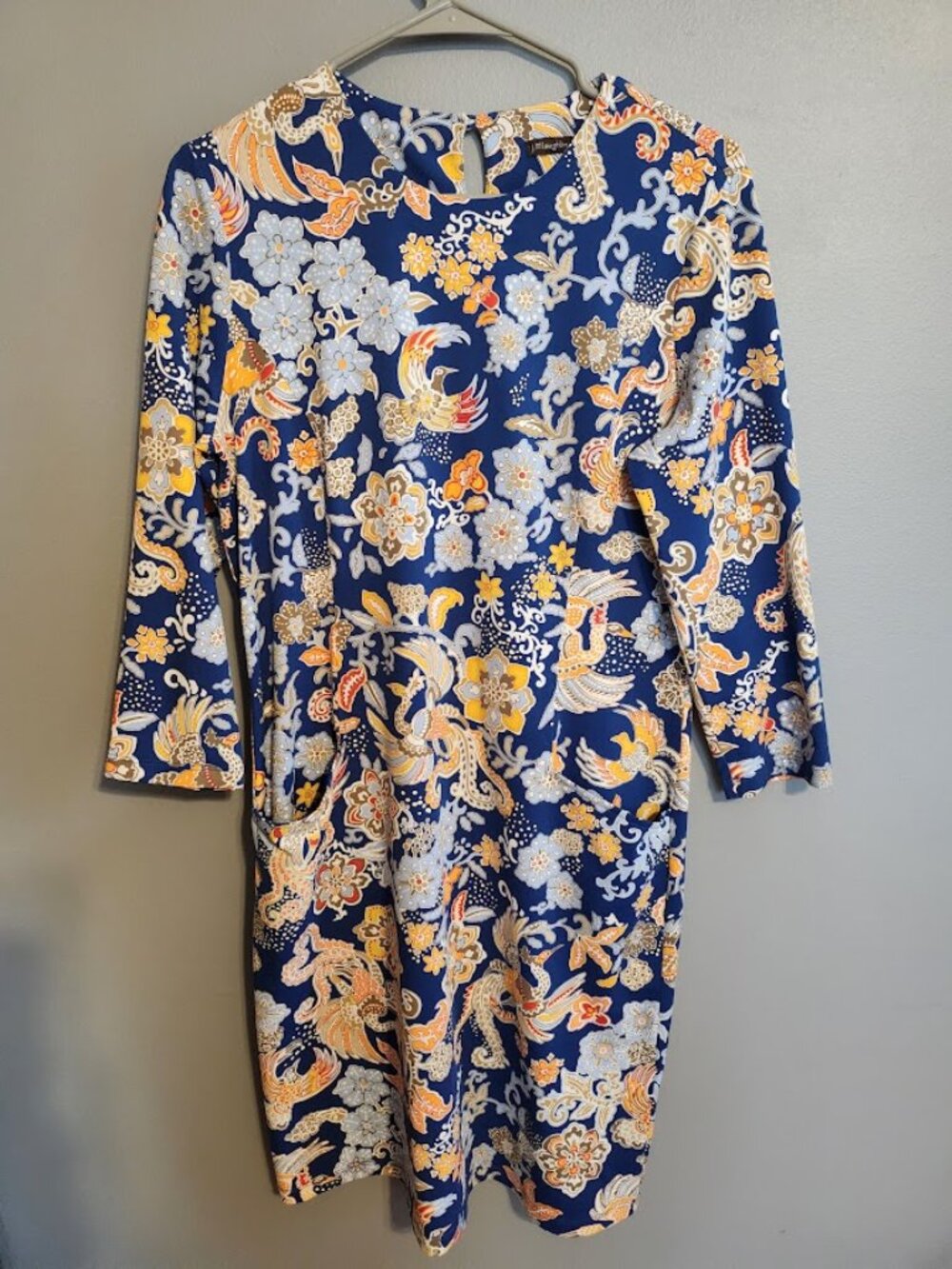 J. McLaughlin Paisley and Bird Pattern dress Size Medium